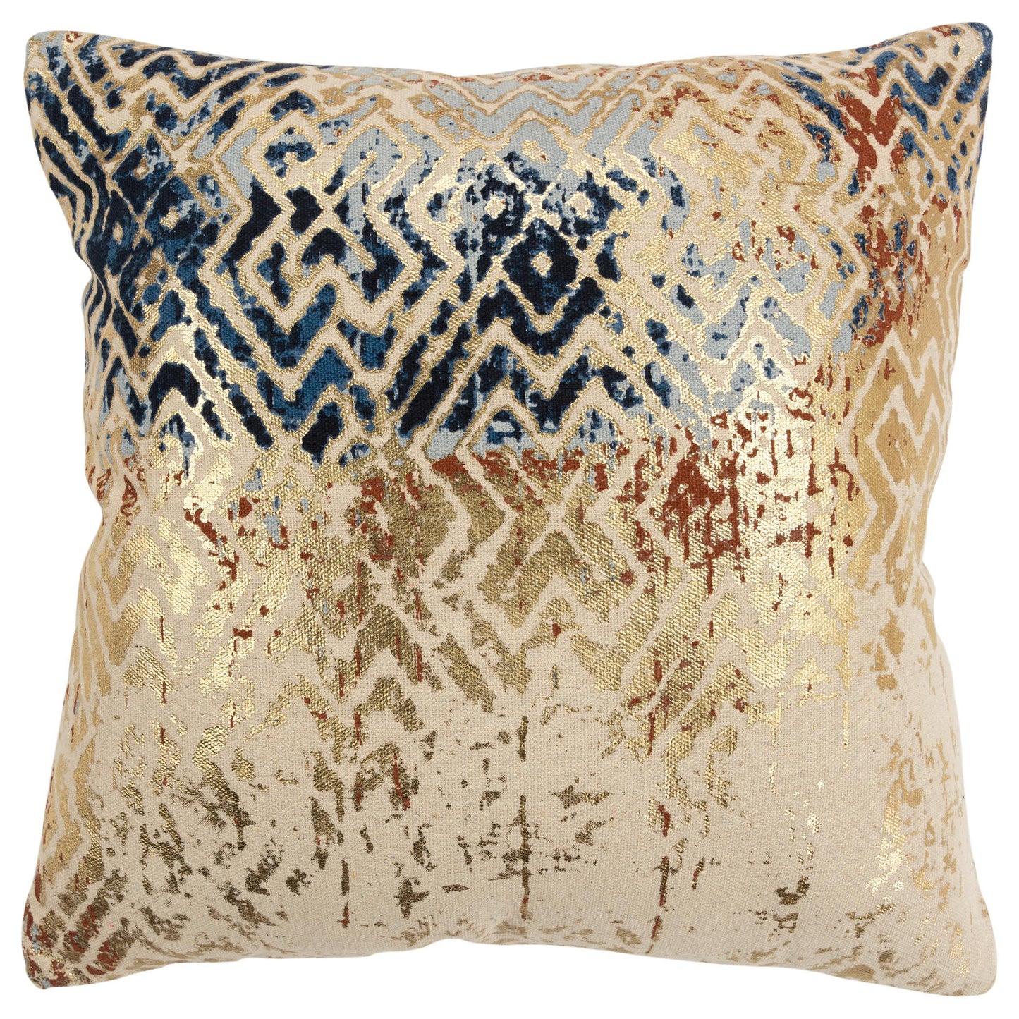 Faida Gold Throw Pillow With Down Insert Throw Pillows LOOMLAN By LOOMLAN