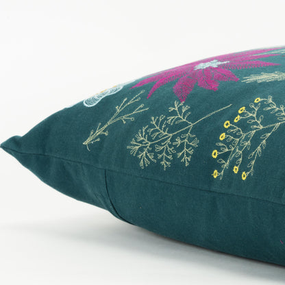 Fiona Teal Throw Pillow With Down Insert Throw Pillows LOOMLAN By LOOMLAN