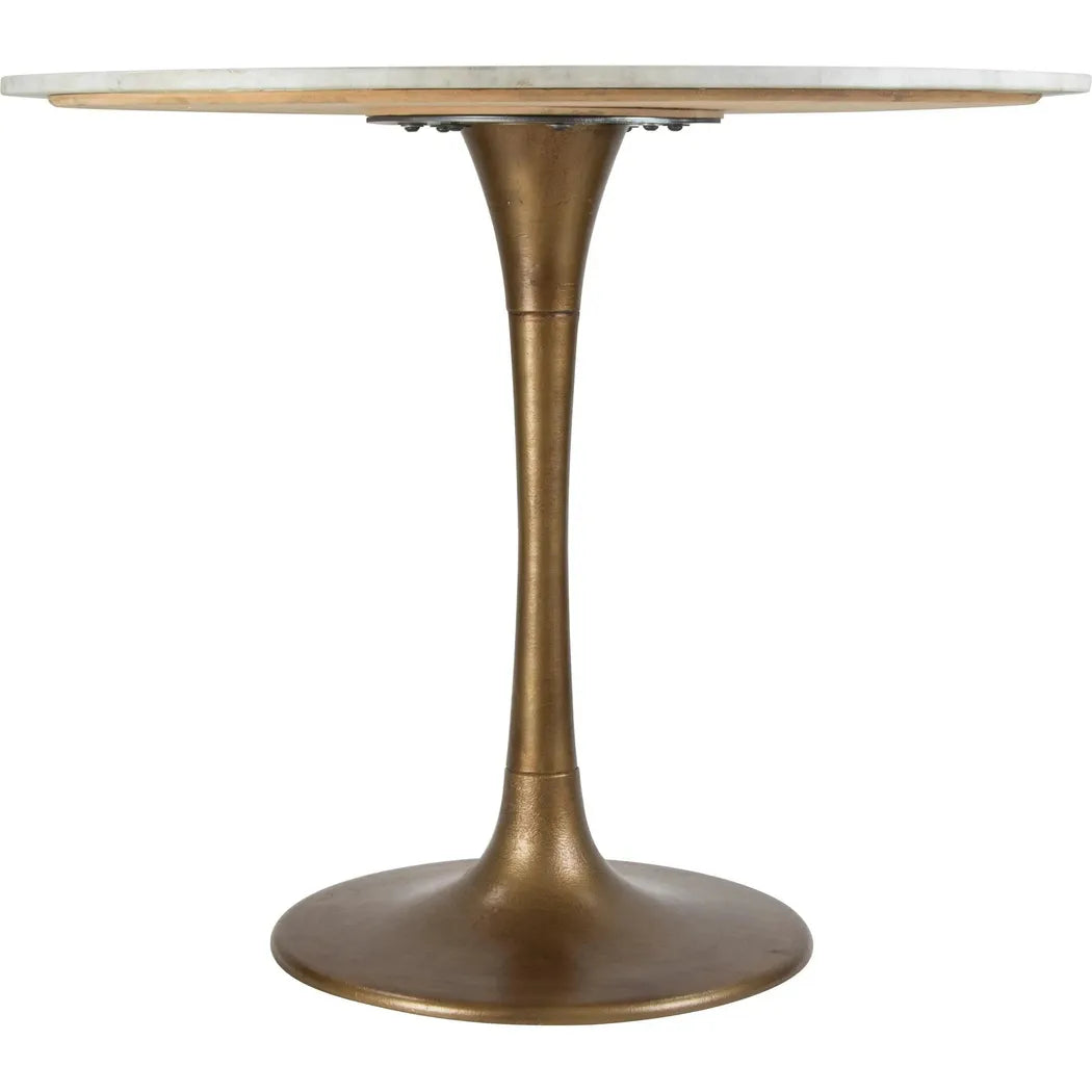 Fullerton Dining Table White & Gold Dining Tables LOOMLAN By Zuo Modern