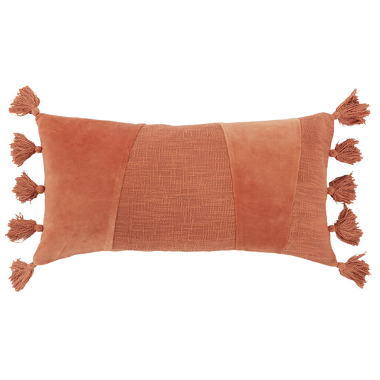 Geometric Burnt Orange Lumbar Decorative Pillow Throw Pillows LOOMLAN By LOOMLAN