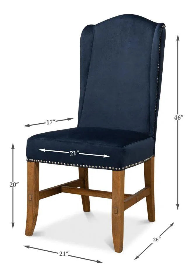 High Velvet Upholstered Armless Dining Chair (Set Of 2)