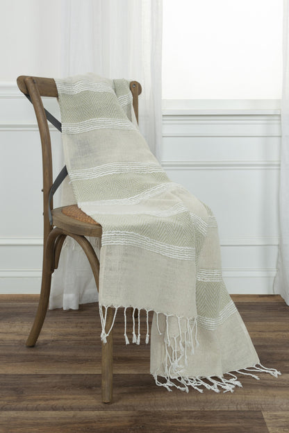 Hilda Soft Cotton Throw Blanket With Fringe Throw Pillows LOOMLAN By LOOMLAN