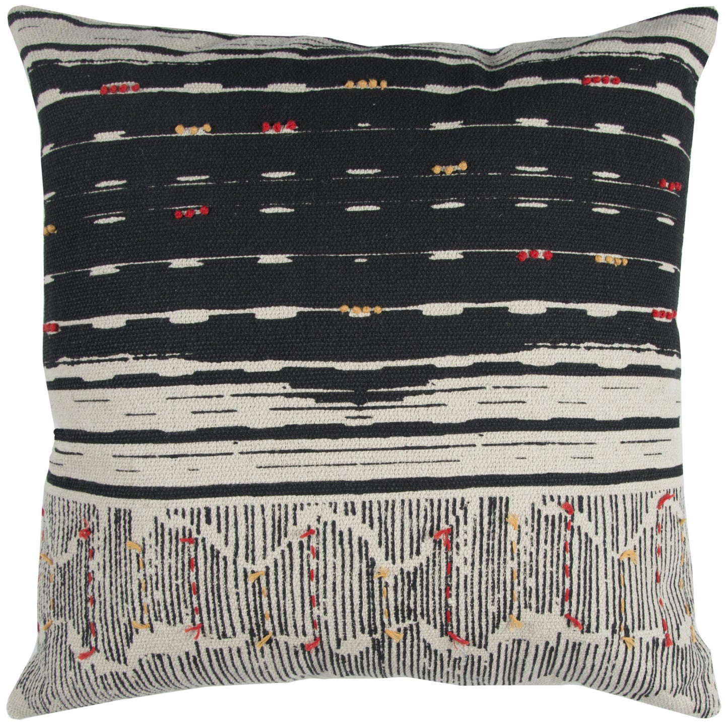 Ika Striped Boho Trow Pillow With Down Insert Throw Pillows LOOMLAN By LOOMLAN