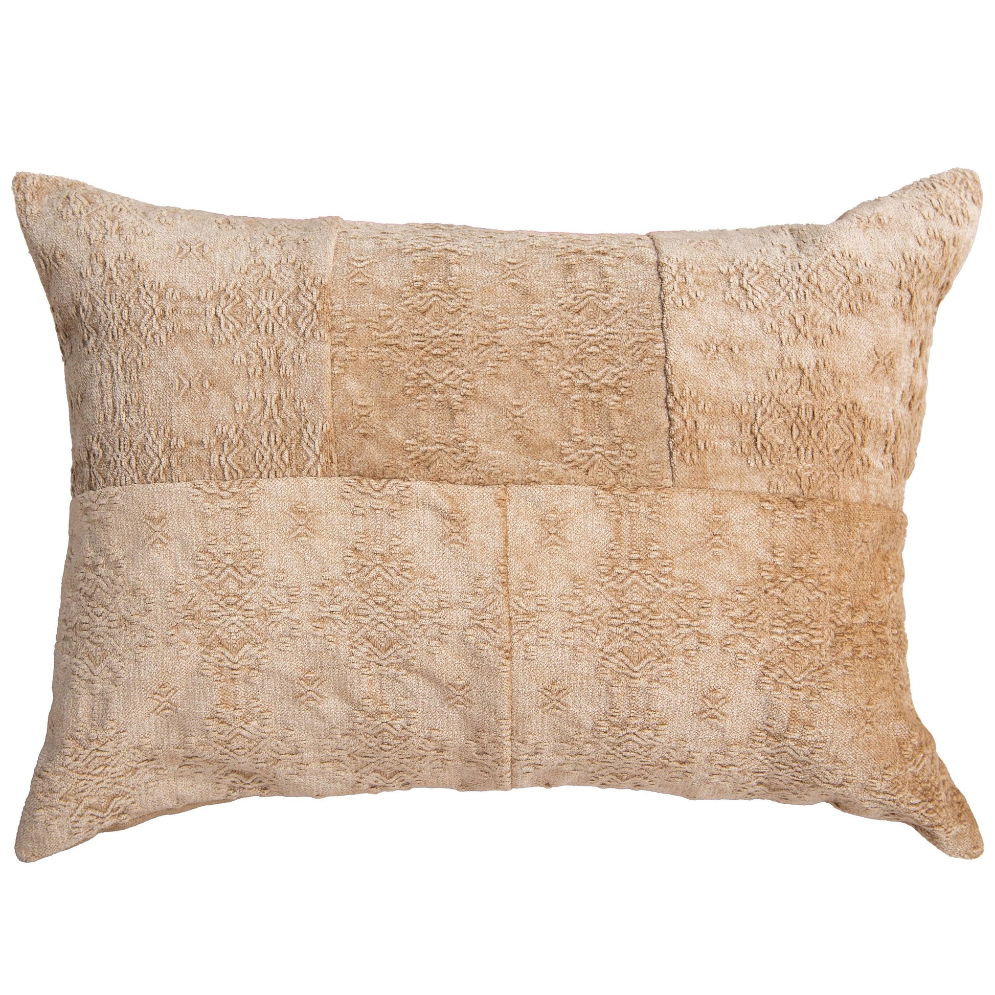 Jaquard Abstract Beige Lumbar Pillow Throw Pillows LOOMLAN By LOOMLAN