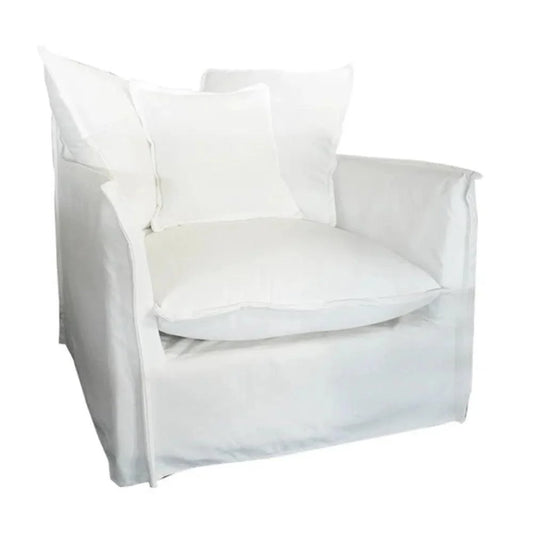 Artesia Jason Outdoor Slipcovered Chair White