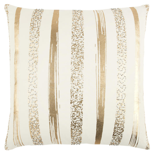 Jill Silver Or Gold Metallic Throw Pillow Throw Pillows LOOMLAN By LOOMLAN