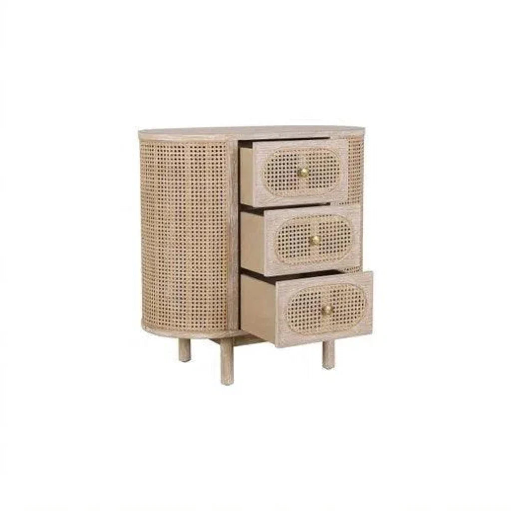 Joelle Natural Rattan Nightstand Bedside Table Nightstands LOOMLAN By Artesia