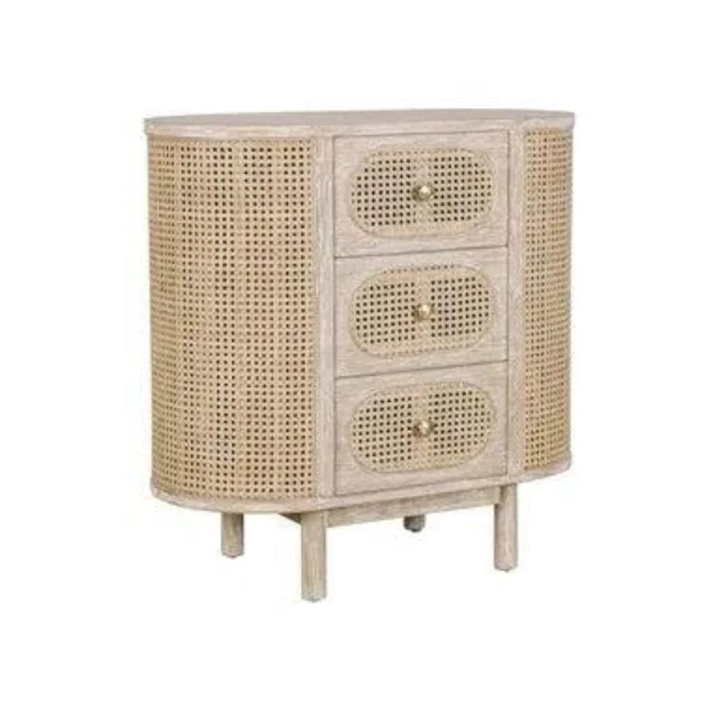 Joelle Natural Rattan Nightstand Bedside Table Nightstands LOOMLAN By Artesia