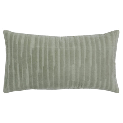 Lila Embroidered Stripes Long Lumbar Pillow Cover With Insert Throw Pillows LOOMLAN By LOOMLAN