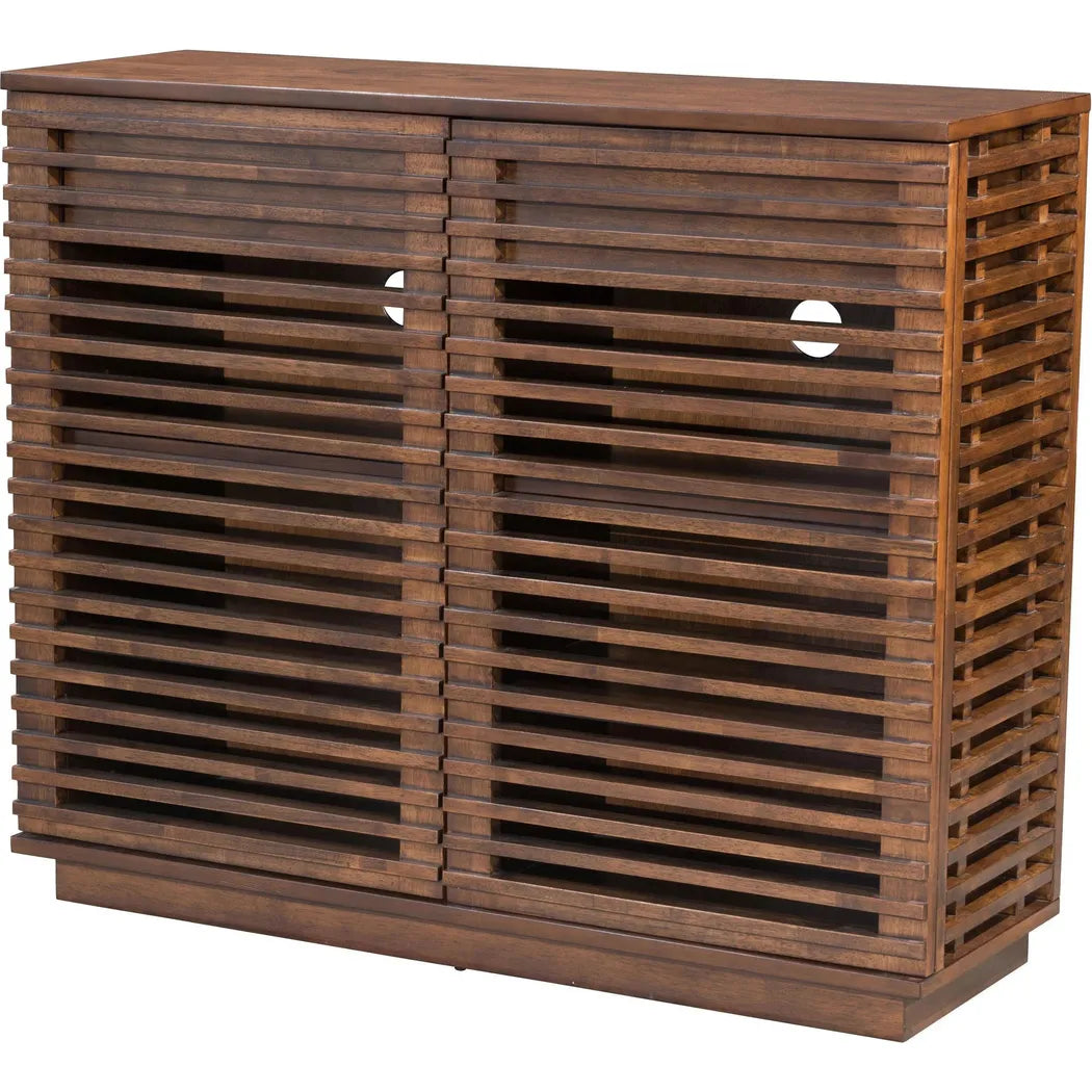 Linea Walnut Cabinet Accent Cabinets LOOMLAN By Zuo Modern