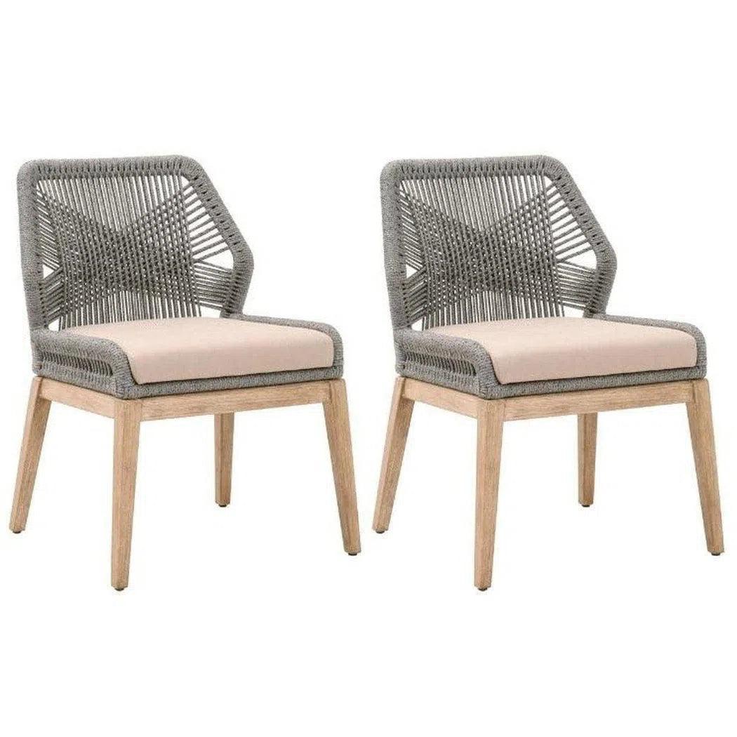 Loom Fabric Upholstered Armless Dining Chair (Set Of 2)