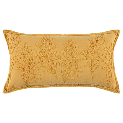 Madea Embroidered Botanical Long Lumbar Decorative Pillow Throw Pillows LOOMLAN By LOOMLAN