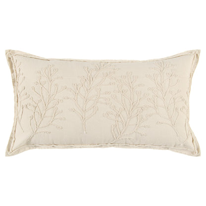 Madea Embroidered Botanical Long Lumbar Decorative Pillow Throw Pillows LOOMLAN By LOOMLAN