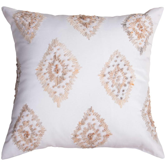 LOOMLAN Medallion Ivory Outdoor Throw Pillows