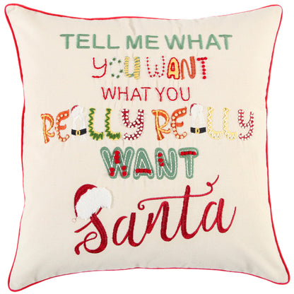 Multi White Christmas Words Decorative Throw Pillows Lark Throw Pillows LOOMLAN By LOOMLAN