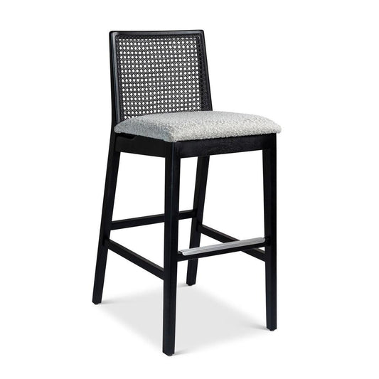 Nardia Boucle Upholstered Cane Counter Stool