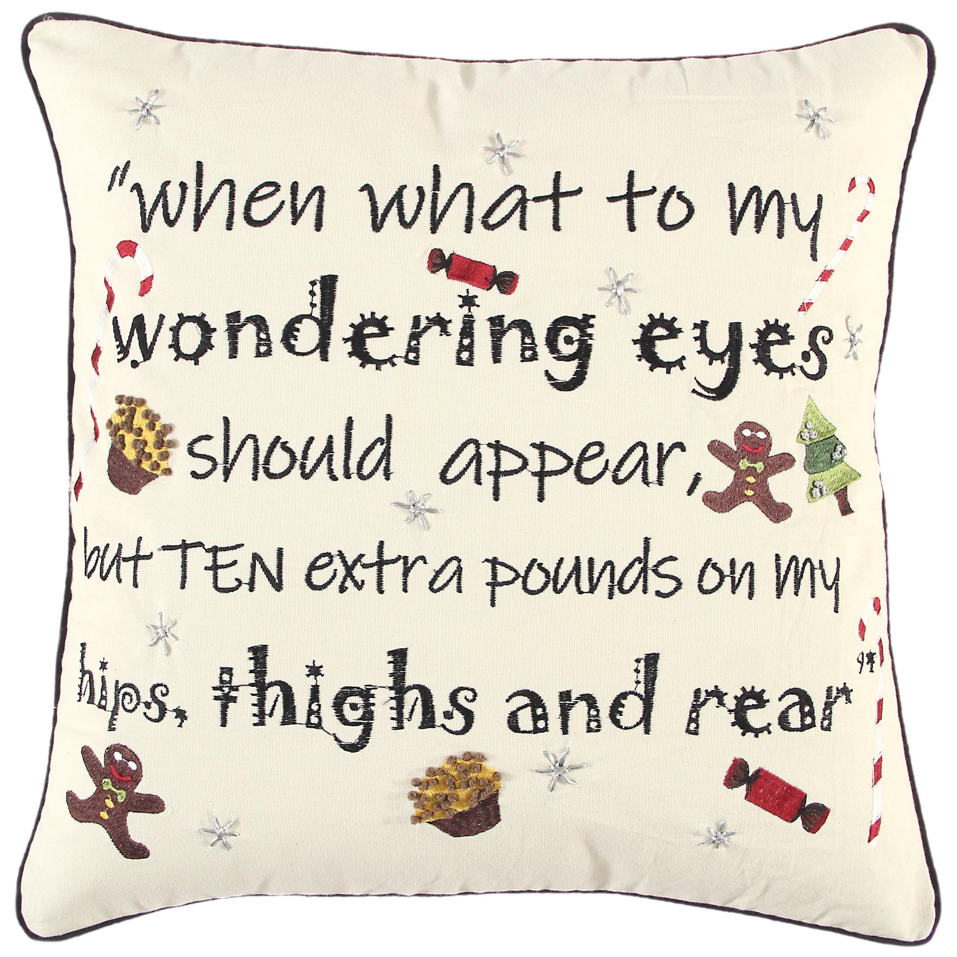 Natural Christmas Words Decorative Throw Pillows Lark Throw Pillows LOOMLAN By LOOMLAN