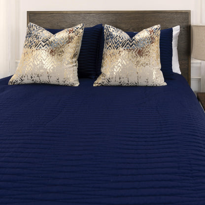 Navy Blue Quilt Set For Bedroom Parker Throw Pillows LOOMLAN By LOOMLAN