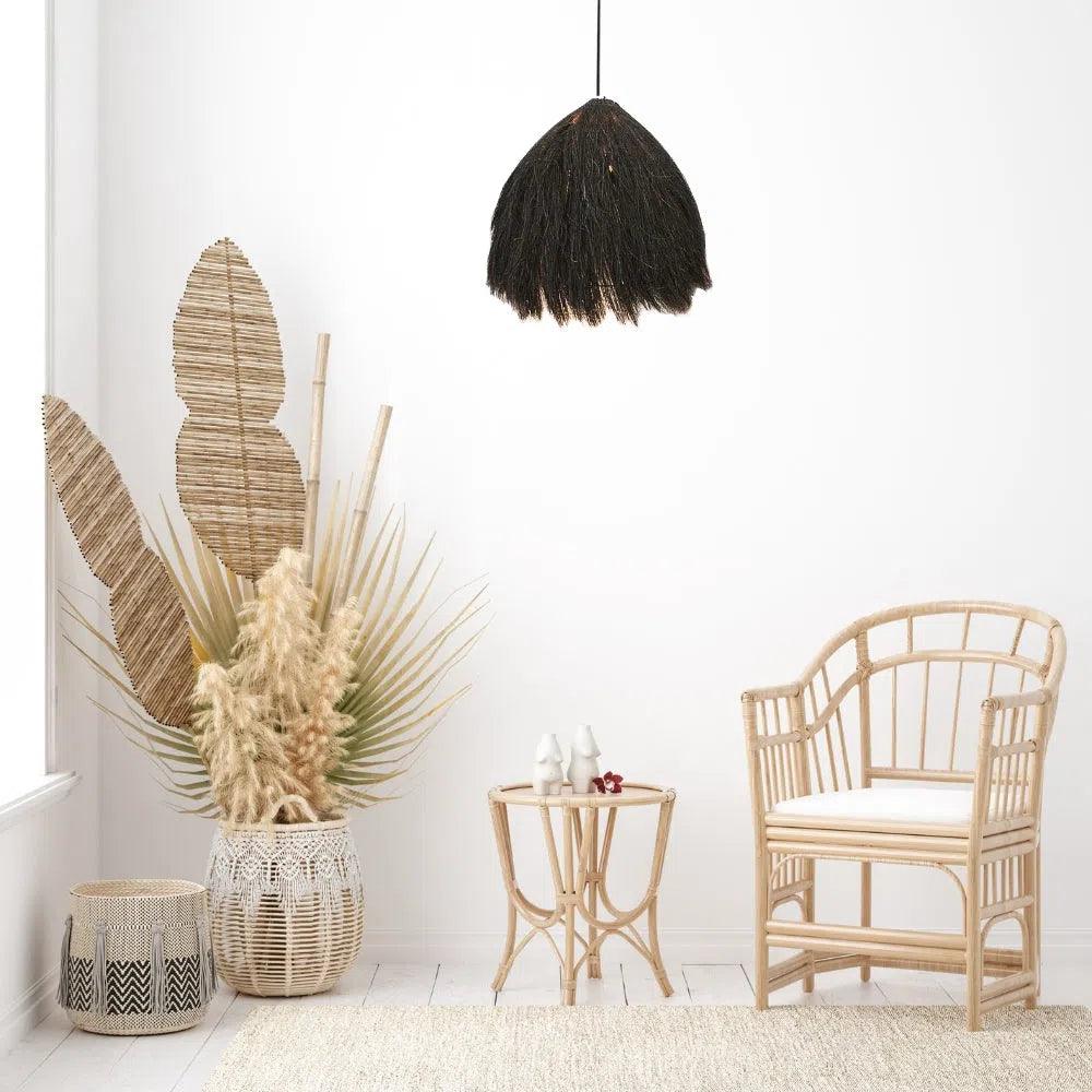 Nuba Unique Black Chandelier Banana Leaves Fibers Chandeliers LOOMLAN By Artesia