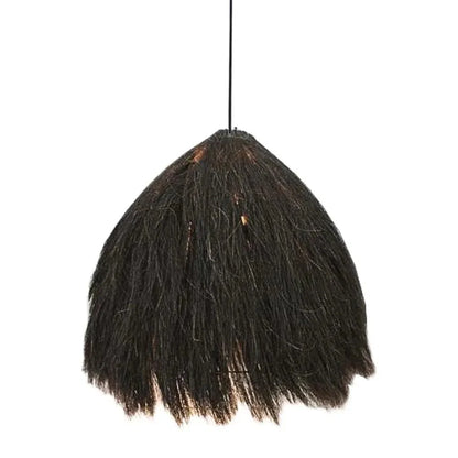 Nuba Unique Black Chandelier Banana Leaves Fibers Chandeliers LOOMLAN By Artesia