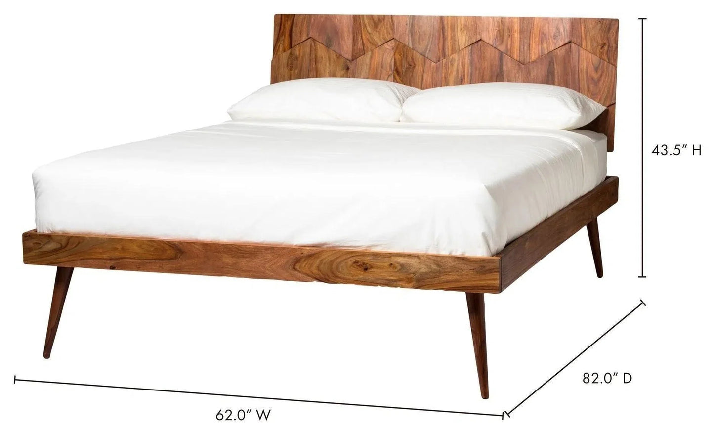 O2 Natural Wood Platform Bed Frame