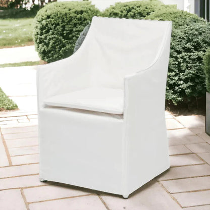 Outdoor Slipcover White Dining Armchair Performance Fabric Outdoor Dining Chairs LOOMLAN By Artesia