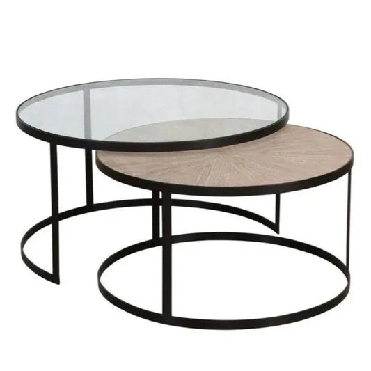 Artesia Pierre Iron Nesting Round Coffee Table