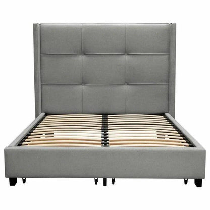 Beverly Grey  Bed With Storage