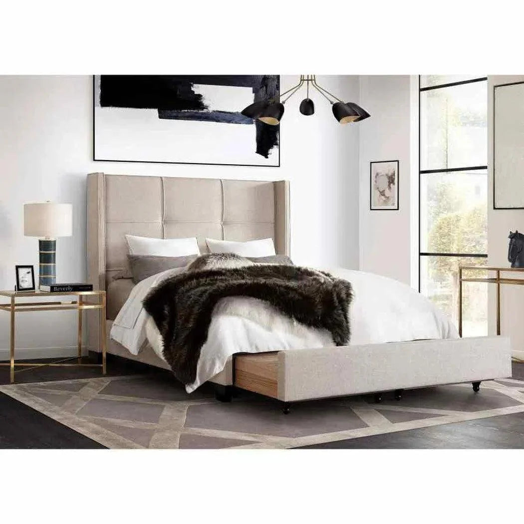 Beverly Fabric Upholstered  Bed With Storage