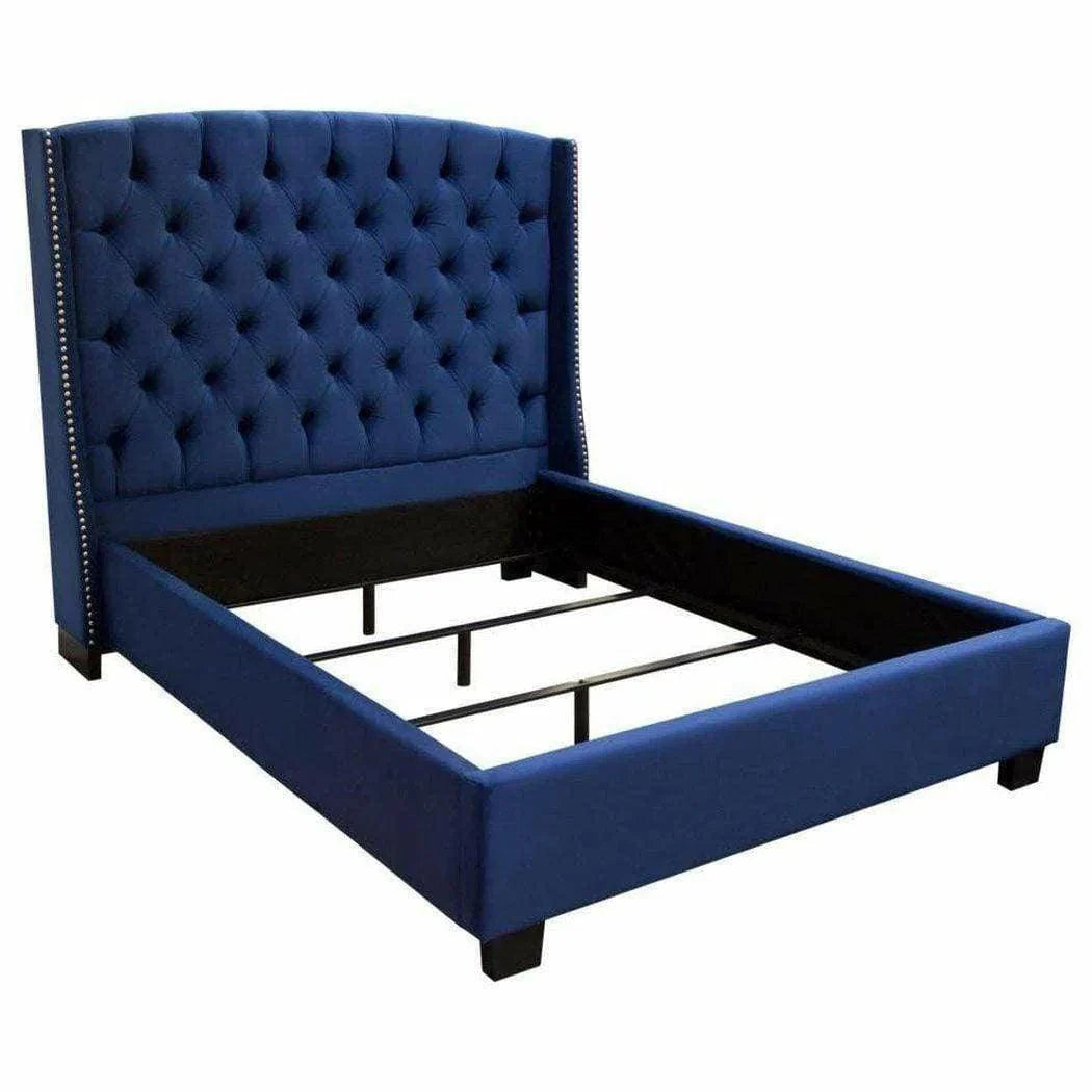 Tufted Royal Blue Velvet Bed Frame