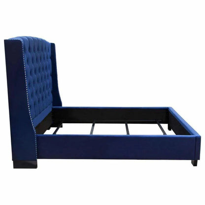 Tufted Royal Blue Velvet Bed Frame