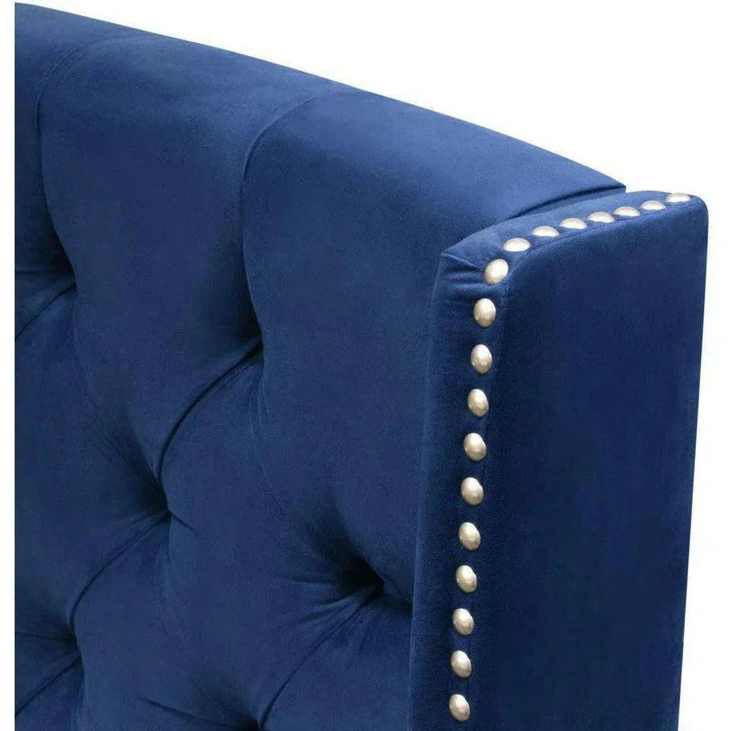 Tufted Royal Blue Velvet Bed Frame