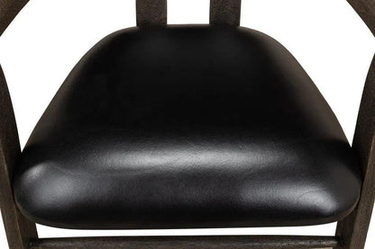 Rift Leather Seat Curved Back Dining Chair (Set Of 2)