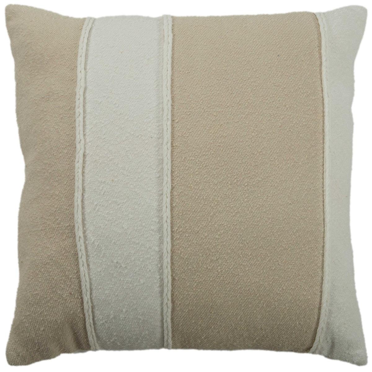 Rita Striped Ivory White Throw Pillow Throw Pillows LOOMLAN By LOOMLAN