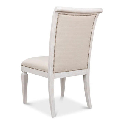 Scroll Fabric Upholstered Armless Dining Chair (Set Of 2)