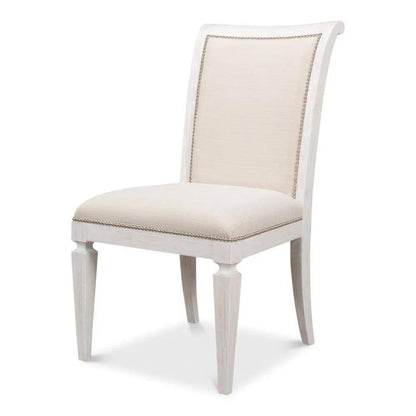 Scroll Fabric Upholstered Armless Dining Chair (Set Of 2)