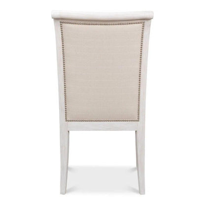 Scroll Fabric Upholstered Armless Dining Chair (Set Of 2)