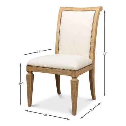 Scroll Fabric Upholstered Armless Dining Chair (Set Of 2)