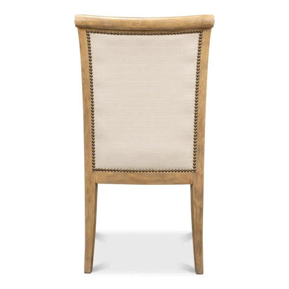 Scroll Fabric Upholstered Armless Dining Chair (Set Of 2)