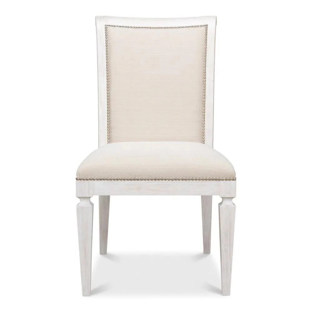 Scroll Fabric Upholstered Armless Dining Chair (Set Of 2)