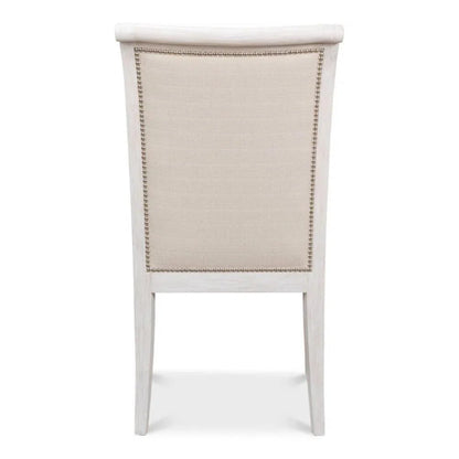 Scroll Fabric Upholstered Armless Dining Chair (Set Of 2)