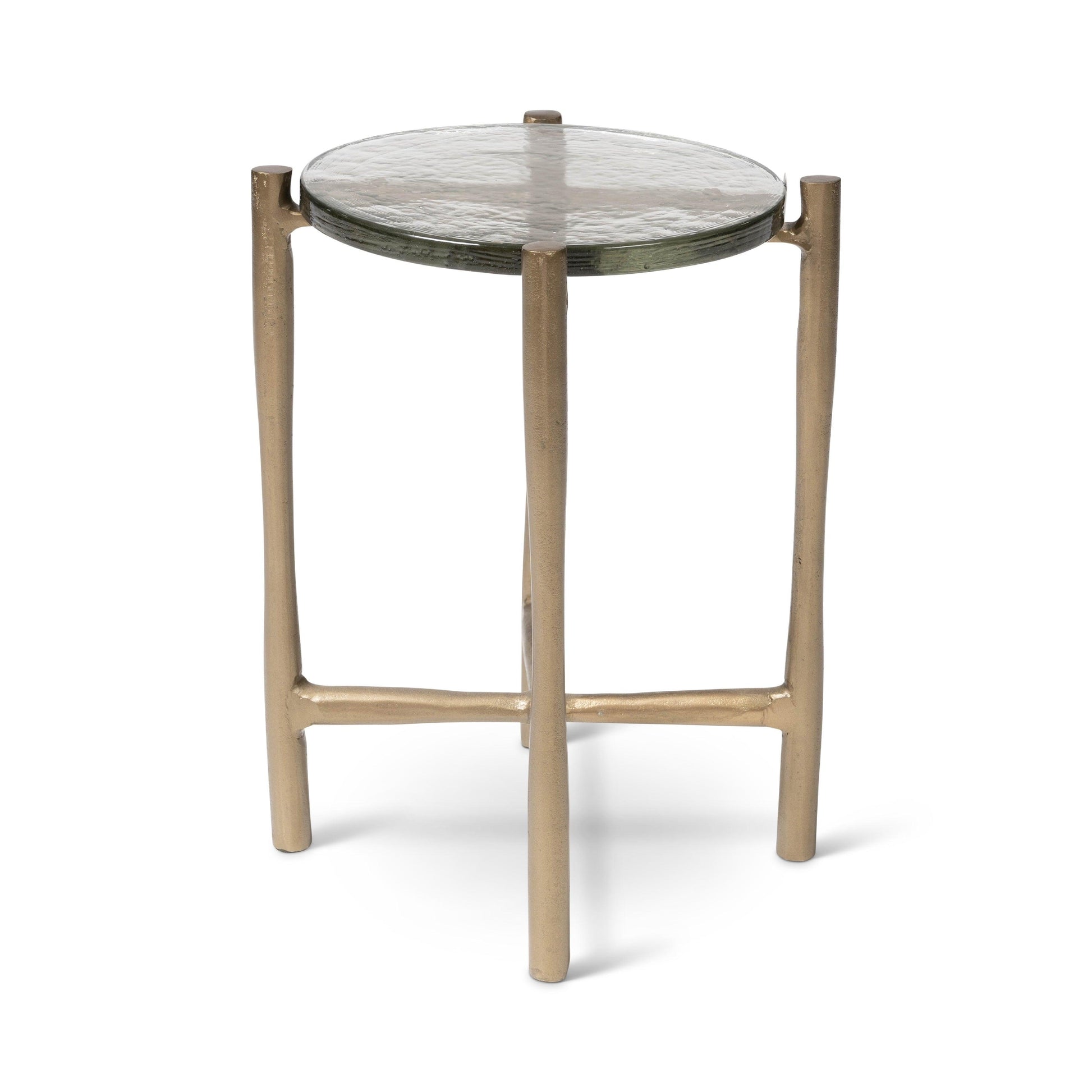 Shyla Antique Brass Short and Tall End Table (Set of 2) Side Tables LOOMLAN By Urbia