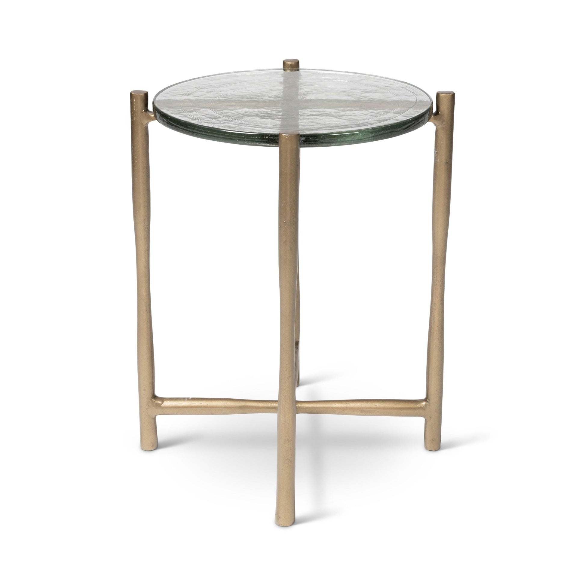 Shyla Antique Brass Short and Tall End Table (Set of 2) Side Tables LOOMLAN By Urbia