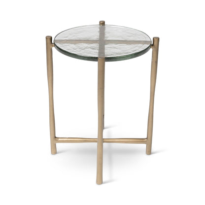 Shyla Antique Brass Short and Tall End Table (Set of 2) Side Tables LOOMLAN By Urbia