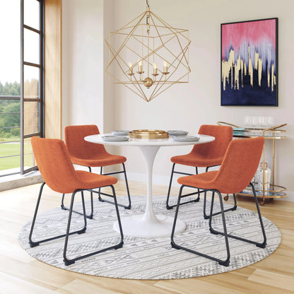 Smart Faux Leather Upholstered Armelss Dining Chair (Set Of 2)