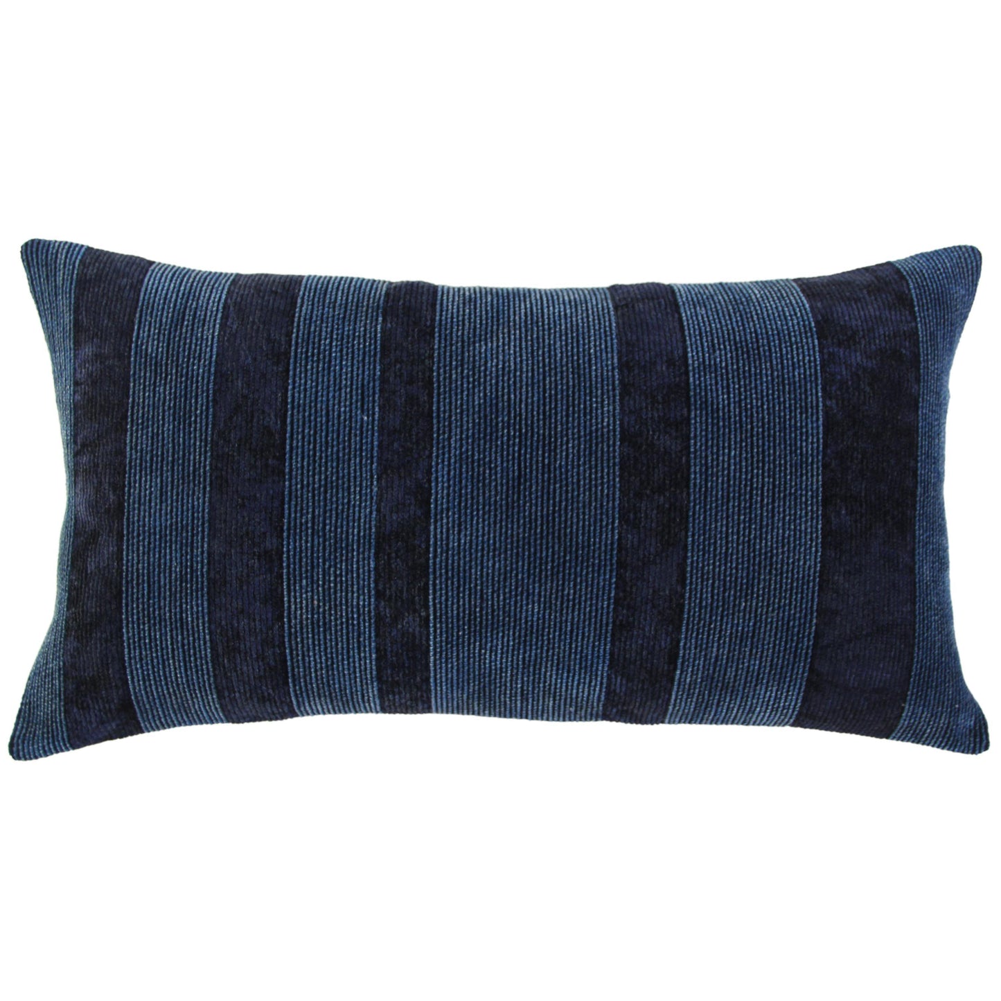 Solid Indigo Lumbar Pillow With Insert Throw Pillows LOOMLAN By LOOMLAN