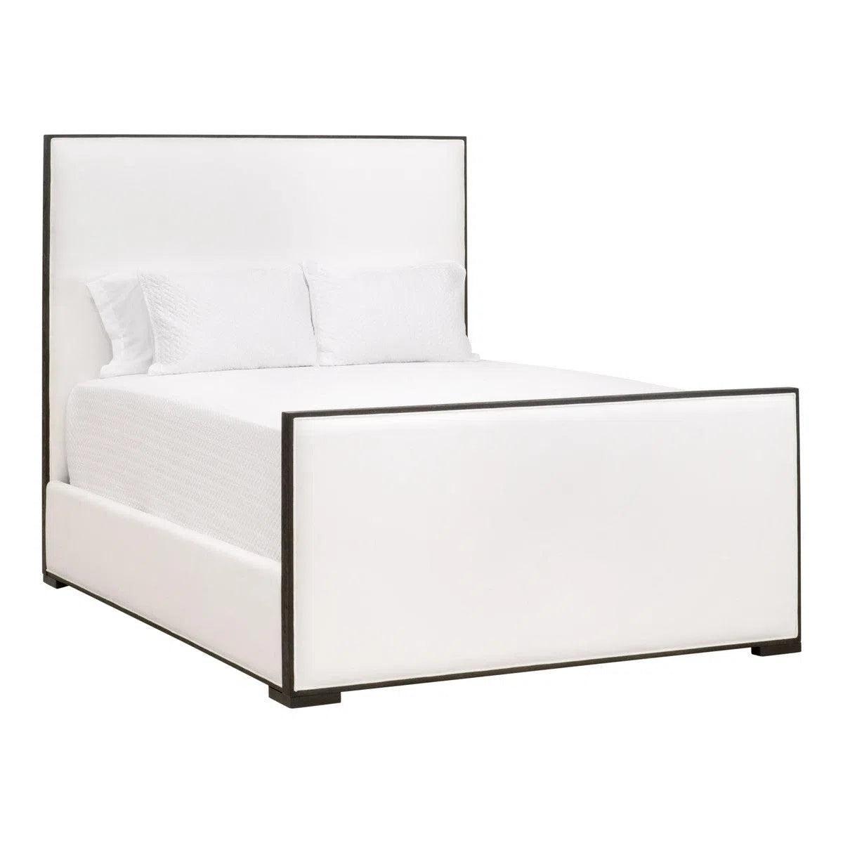 Tailor Fabric Upholstered White Stain Resistant Bed