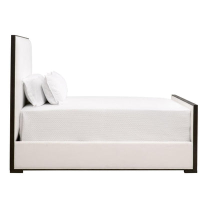 Tailor Fabric Upholstered White Stain Resistant Bed