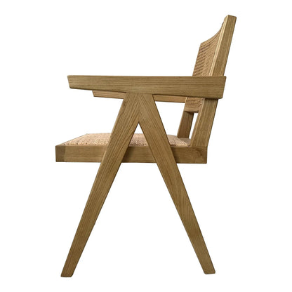 Takashi Solid Elm With Rattan Seat Dining Chair (Set Of 2)