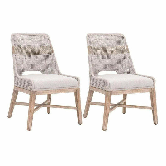 Tapestry Woven Rope Upholstered Armless Dining Chair (Set Of 2)